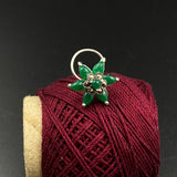 Malachite Marcasite Nose Pin