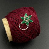 Malachite Marcasite Nose Pin