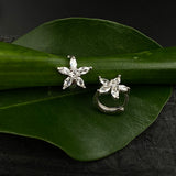 Pretty Zircon Helix Rings