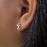 Silver Birdie Ear Studs