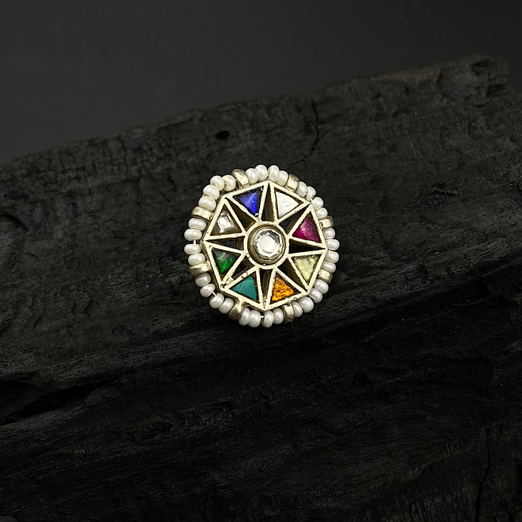 Navratan Moti Nose Pin – Gypsy Maal