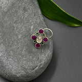RubyEmerald & Zircon Nose Pin