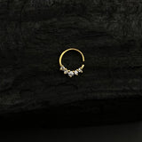 Zircon String Septum Ring (Gold Plated)