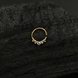 Zircon String Septum Ring (Gold Plated)