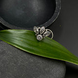 Silver Petals Nose Pin (Zircon)