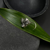 Silver Petals Nose Pin (Zircon)