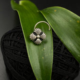 Silver Flower Petals Nose Pin