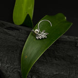 Zircon Leaf With Pearl Nose Pin