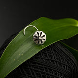 Silver Floral Cut Nose Pin