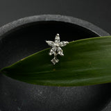 Zircon Flower Droplet Nose Pin(silver)
