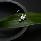 Zircon Flower Droplet Nose Pin(silver)