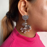 Zircon & Pearl Fish Earrings