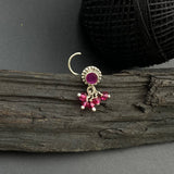 Ruby Beads Nose Pin