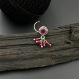 Ruby Beads Nose Pin