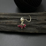 Ruby Beads Nose Pin