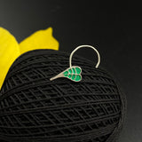 Green Leaf Nose Pin
