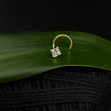 Round Square Nose Pin(Gold Plated)
