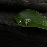 Crescent & Flower Zircon Nose Pin