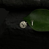 Crescent & Flower Zircon Nose Pin