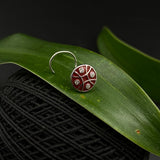 Deep Maroon Enamel & Zircon Nose Pin