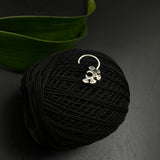 Emerald Green Crescent Nose Pin