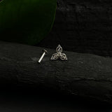 Zircon Flower Petals Nose Pin
