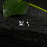 Big Zircon Square Nose Pin