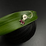 Ruby Hanging Beads Nose Pin