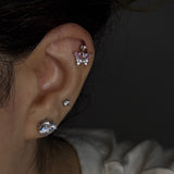 Pink Zircon Butterfly Helix Drops