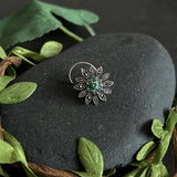 Emerald Bloomed Flower Nose Pin