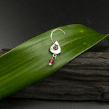 Silver Tribe Hanging Bead Nose Pin (pink)