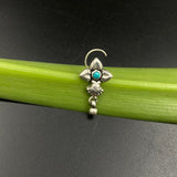 Turquoise Flower Nose Pin