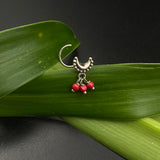 Red Crescent Moon Nose Pin