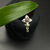 Ruby Flower Nose Pin