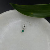 Silver Tribe Hanging Bead Nose Pin (Green)