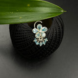 Aqua Flower Nose Pin