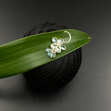 Aqua Flower Nose Pin