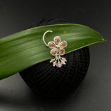 Pink Onyx Petals Nose Pin