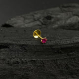 Ruby Nose Pin (Gold Plated)