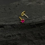 Ruby Nose Pin (Gold Plated)