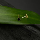 Black Nose Pin (Gold Plated)