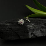 Zircon With Ruby Nose Pin