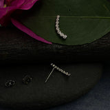 Crescent Tiny Zircon Crawler Earstuds