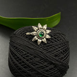 Bloomed Green Flower Clip-On