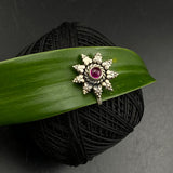 Bloomed Ruby Flower Nose Clip-On