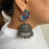 Marigold Chunky Jhumkis (multi coloured)