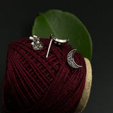 Zircon Crescent Moon Ear Studs