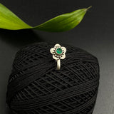 Emerald Flower Nose Clip-On