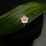 White Lily With Pink Stone Nose Clip-On