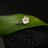 White Lily With Pink Stone Nose Clip-On